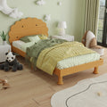 Kids Cookie Shaped Bed Frame For Boys & Girls,Twin Size Platform Bed, Walnut Box Spring Not Required Twin Walnut Wood Bedroom Contemporary,Cute,Modern Bed Frame Wood