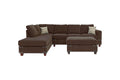 Living Room Furniture Chocolate Chenille Sectional W Ottoman Linen Like Fabric Sofa Reversible L R Chaise Ottoman 3Pc Sectional Sofa Chocolate Chenille Wood Primary Living Space Cushion Back Classic,Contemporary,Modern L Shaped Rubberwood Chenille 6 Seat