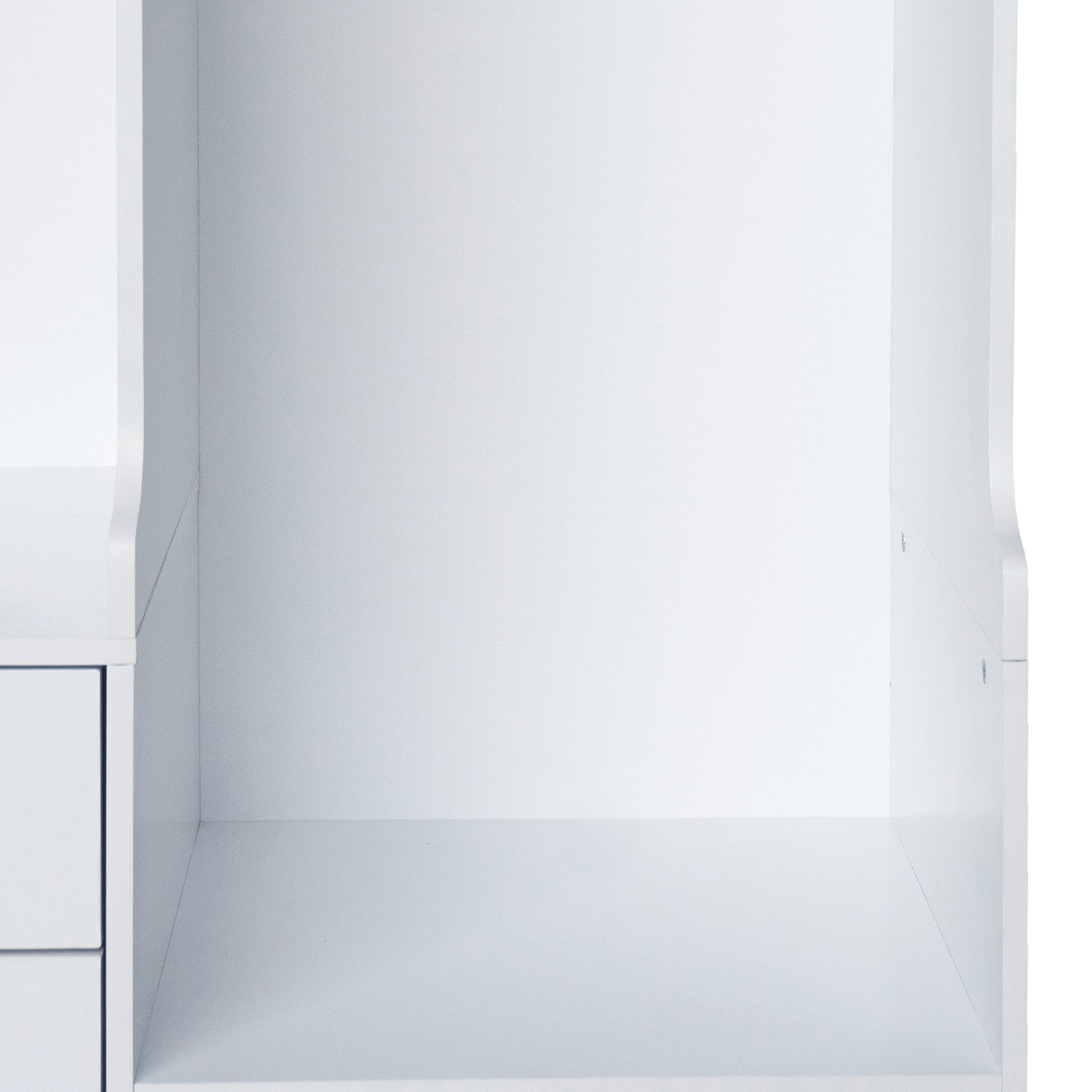 Open Wooden Wardrobe Storage For Bedroom, White White Particle Board