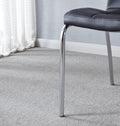 Modern Lattice Designdining Chair With Silver Metal Legs Set Of 4 White Black Metal
