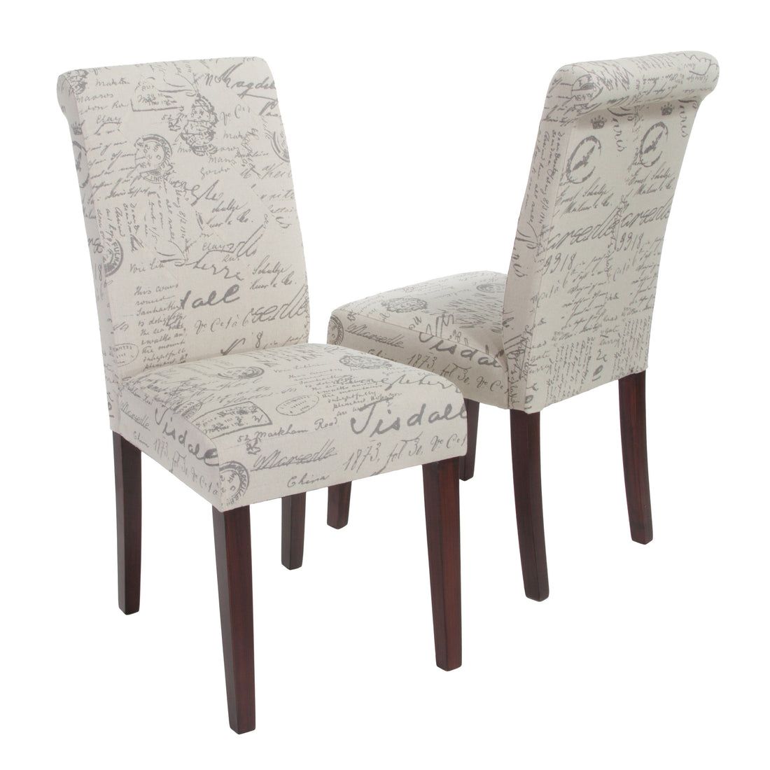 Dining Chair Mp2 Set Of 2 Beige Fabric