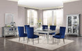 Blue And Antique Platinum Tufted Side Chair Solid Blue Dining Room Side Chair Solid Back 1 Wood Fabric