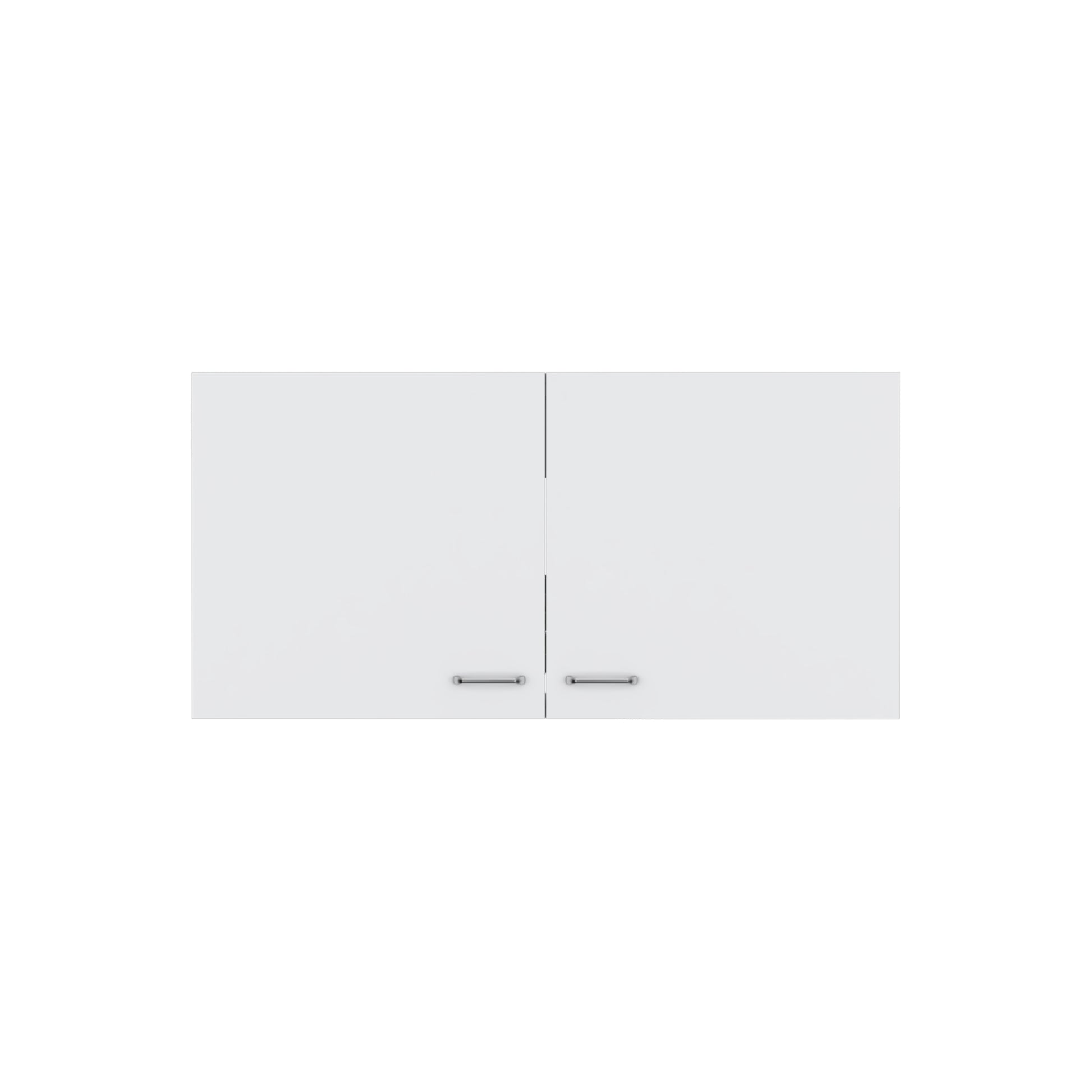 Napoles 39" W Double Door Wall Cabinet White White Primary Living Space Modern Particle Board