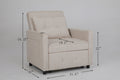 Sleeper Chair 3 In 1 Convertible Chair Bed Pull Out Sleeper Chair Beds Adjustable Single Armchair Sofa Bed With Usb Ports, Side Pocket, Linen Beige Beige Linen Manual Handle Metal Primary Living Space Medium Soft Handle Pine Square Arms Foam Linen