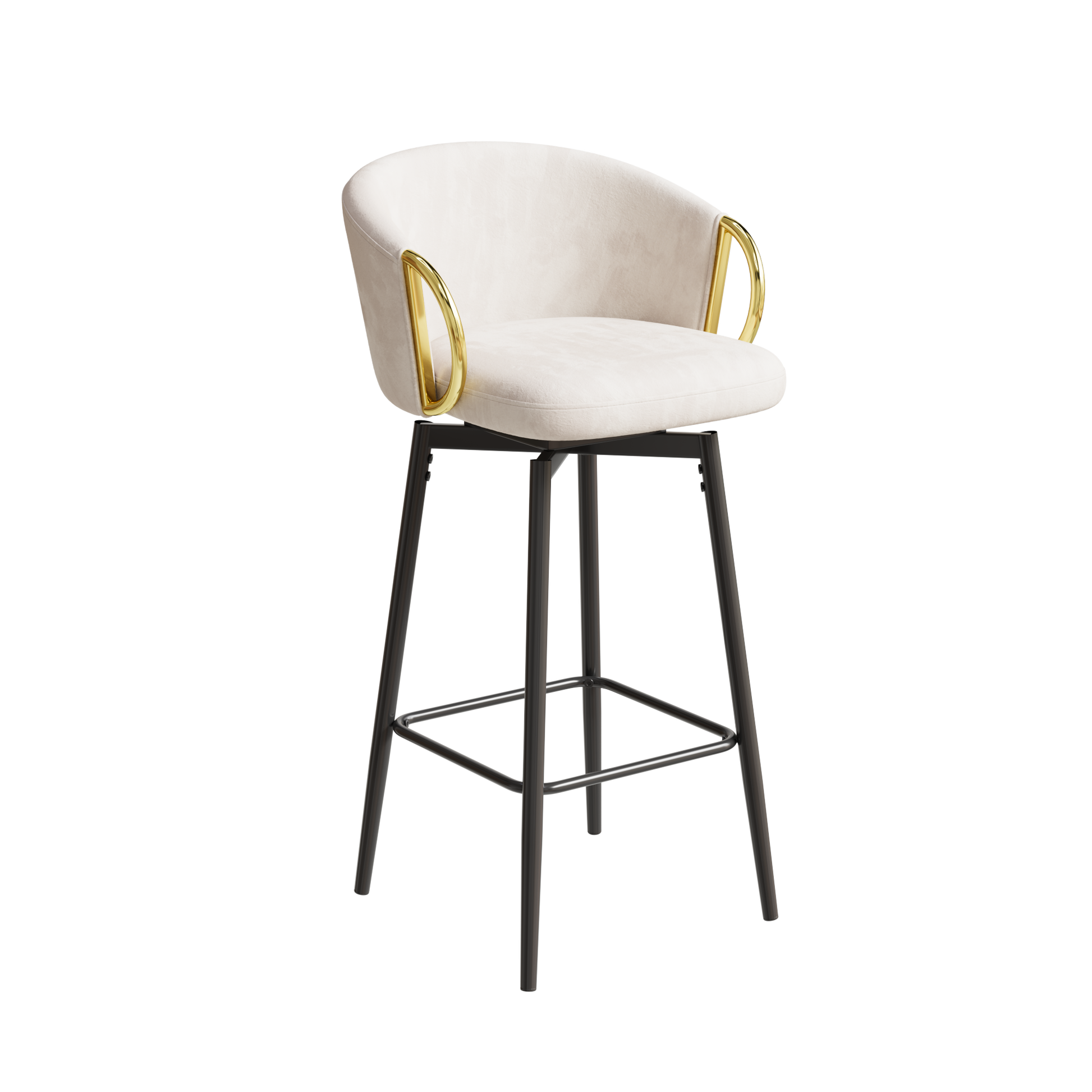 30 Inch Dining Chairs Set Of 2 Modern Style 360 Swivel Bar Chairs With Simple Design, Comfortable High Stools, And Flexible Dining Chairs Suitable For Bars, Restaurants,Velvet Bar Chair Beige30 Inch