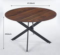 47.2Inch Round Dining Table,Office Table,Coffee Table,120X120X75Cm,Cross Leg Brown Mdf