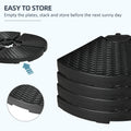 Outsunny Hdpe Material Patio Umbrella Base Weights Sand Filled Up To 150 Lb. For Any Offset Umbrella Base 4 Piece, Water Or Sand Filled, All Weather, Black Round Black Hdpe