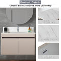 31 Inch Marble Vanity Top, White Vanity Top With Pre Drilled Faucet Holes, Bathroom Vanity Top With Undermount Rectangular Middle Sink And 4