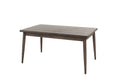 Modern 7Pc Dining Set Ash Walnut Finish Dining Table 6X Side Chairs Foam Cushion Fabric Upholstery Unique Back Design Wood Dining Room Rubberwood Rectangular Dining Table With Chair Upholstered Chair Wood Walnut Solid Back Seats 6