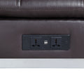Brown Chaise Lounge With Pillow And Usb Port Brown Primary Living Space Faux Leather