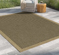 Earth Gc Ntl1003 Jute Black 5 Ft. 3 In. X 7 Ft. 3 In. Indoor Outdoor Area Rug Natural Black Polyester Polypropylene