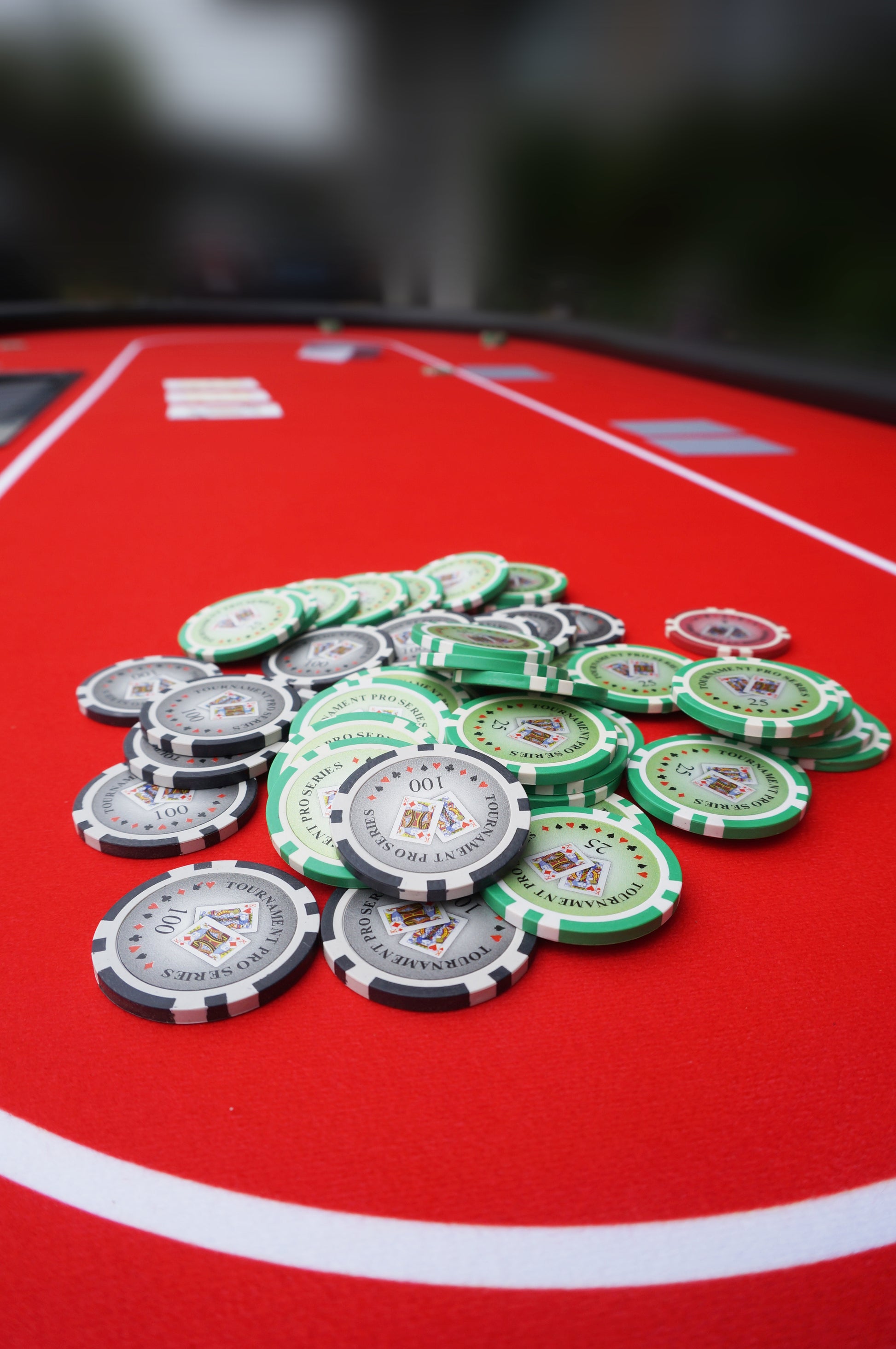 96" Poker Table For Texas Holdem Casino Game Premium Aura Oval With Waterproof Felt Cup Holders Chips Tray Drop Box Red Red Primary Living Space Modern Wood