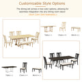 Traditional 6 Piece 78Inch Trestle Extendable Dining Table Set With One 18Inch Removable Leaf, Padded Dining Chairs And Bench,Distressed White Brown Wood Dining Room Solid Wood Rubberwood Rectangular Dining Table With Chair And Bench Upholstered Chair