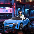 Aosom Kids Ride On Car, 12V Licensed Audi Rs E Tron Gt 3.1 Mph Electric Car For Kids, Ride On Toy For Boys And Girls With Remote Control, 4 Wheels With Suspension, Horn, Music, Lights, Blue Blue Plastic