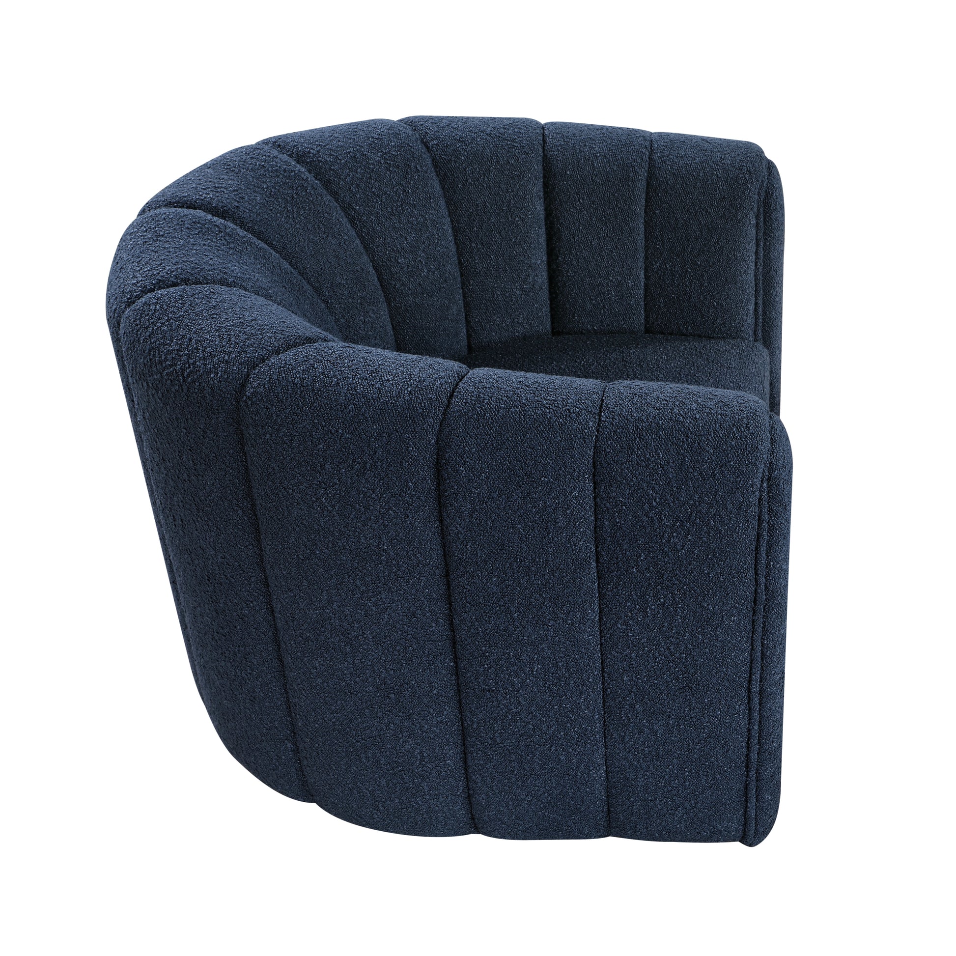 Modern Contemporary Swivel Chair With Ottoman Blue Boucle Fabric Upholstery Solid Wood Living Room Furniture Blue Primary Living Space Contemporary,Modern Plywood,Solid Wood
