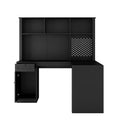 L Shaped Desk With Charger,Computer Desk With Drawers,Bookshelf & Hutch,Modern Corner Desk,Home Office Desk,L Shaped Study Table Writing Desk,Corner Gaming Computer Desk With Storage Black Mdf