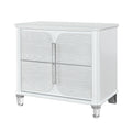 Brenda Grey Nightstand Grey Gray 2 Drawers Bedroom Square Contemporary Rubberwood Dovetail Joints Wood Wood