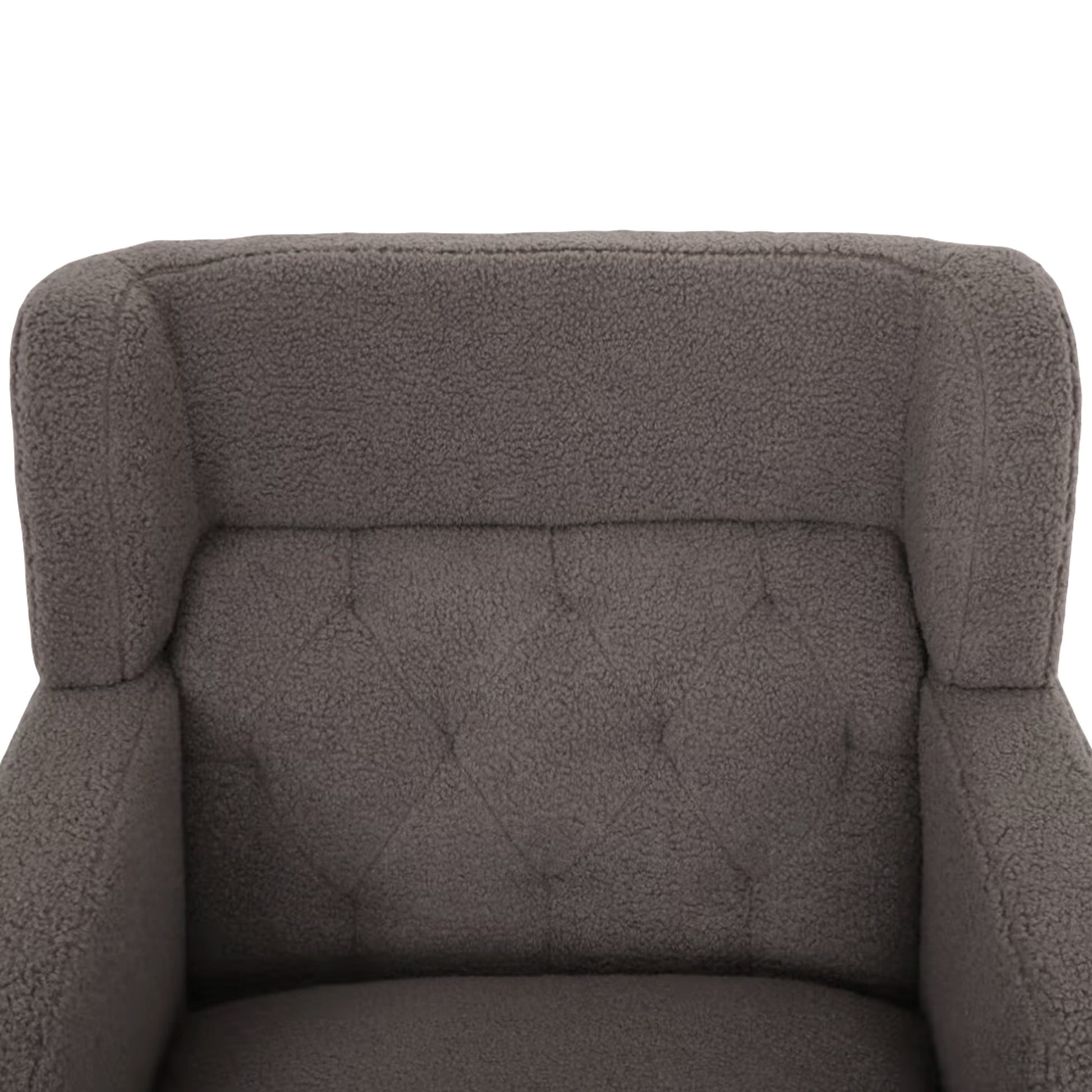 Upholstered Accent Chair Tufted Armchair For Living Room And Bedroom, Russet Brown Brown Birch Foam Teddy