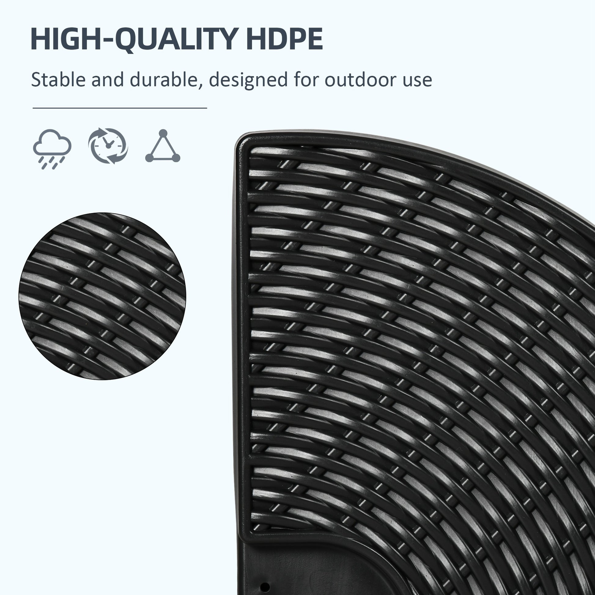 Outsunny Hdpe Material Patio Umbrella Base Weights Sand Filled Up To 150 Lb. For Any Offset Umbrella Base 4 Piece, Water Or Sand Filled, All Weather, Black Round Black Hdpe