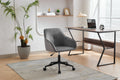 Velvet Office Desk Chair, Modern Home Desk Chair With Wheelsvanity Chairs For Living Room, Bedroom,Study Room Grey Black Foam Polyester Blend