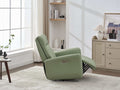 Swivel Glider Recliner Chair, 270 Power Recliner Rocking Chair Nursury Chair For Living Room Bedroom Apartment Green Faux Leather