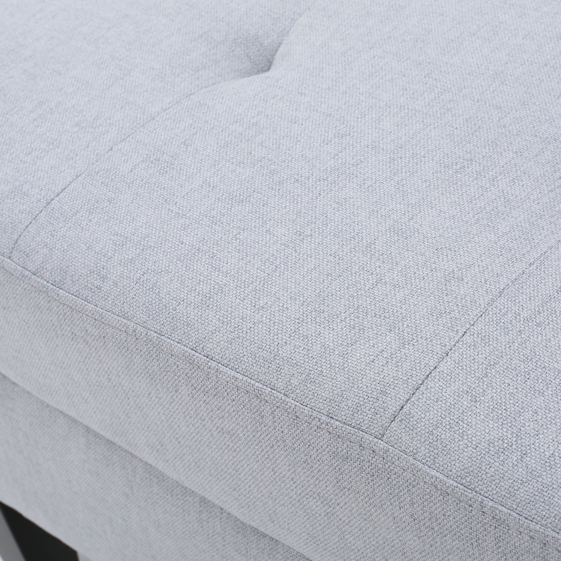 Storage Ottoman Light Grey Fabric