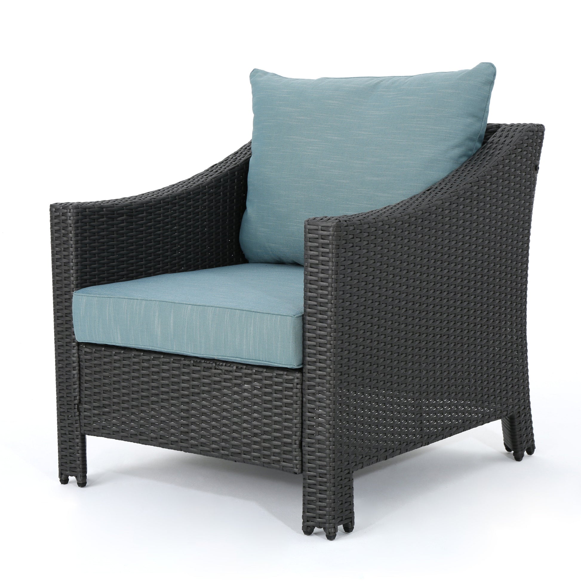 Antibes Armchair Grey Pe Rattan Iron Waterproof Fabric