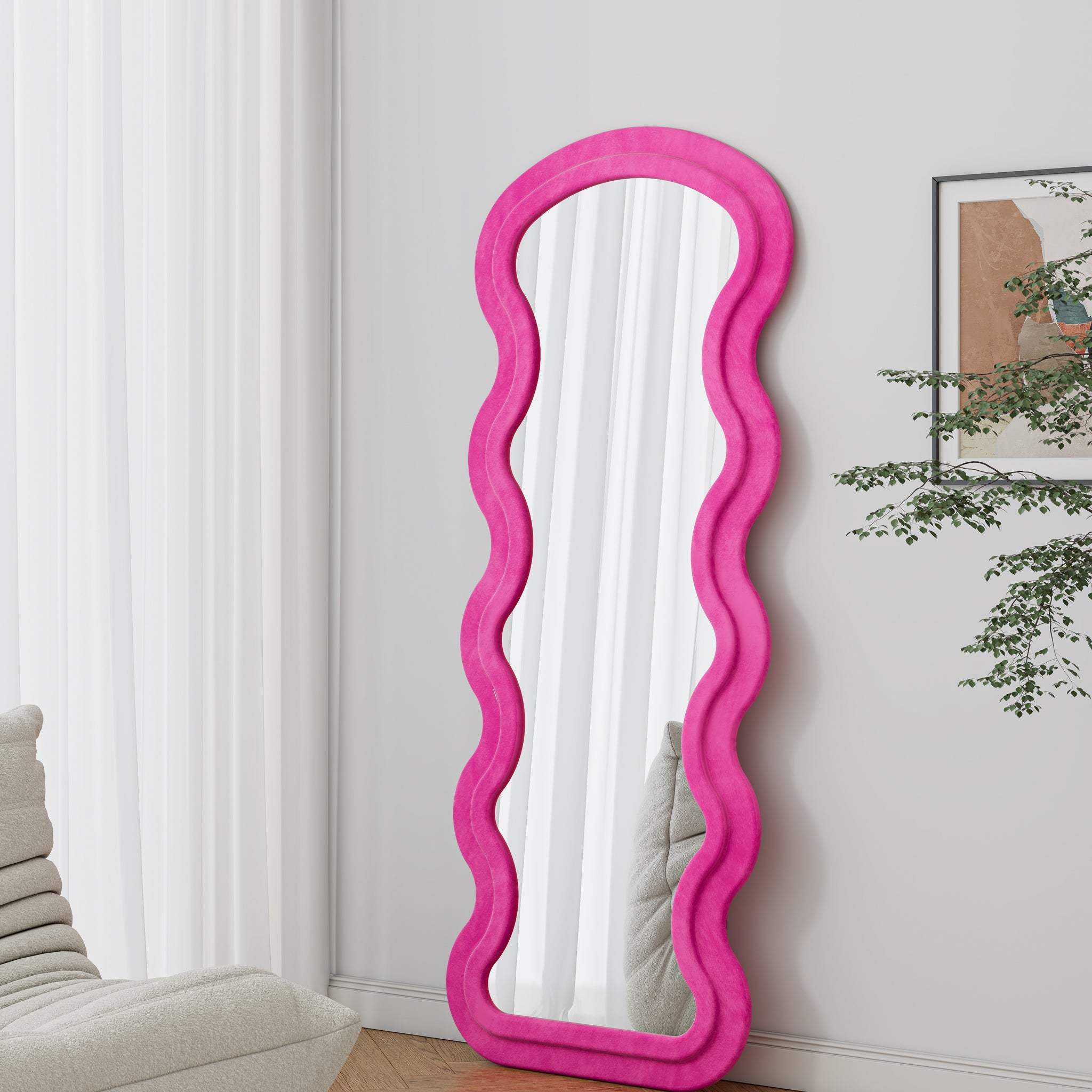 Rose Mirror Rose Metal Synthetic Wood Mirror