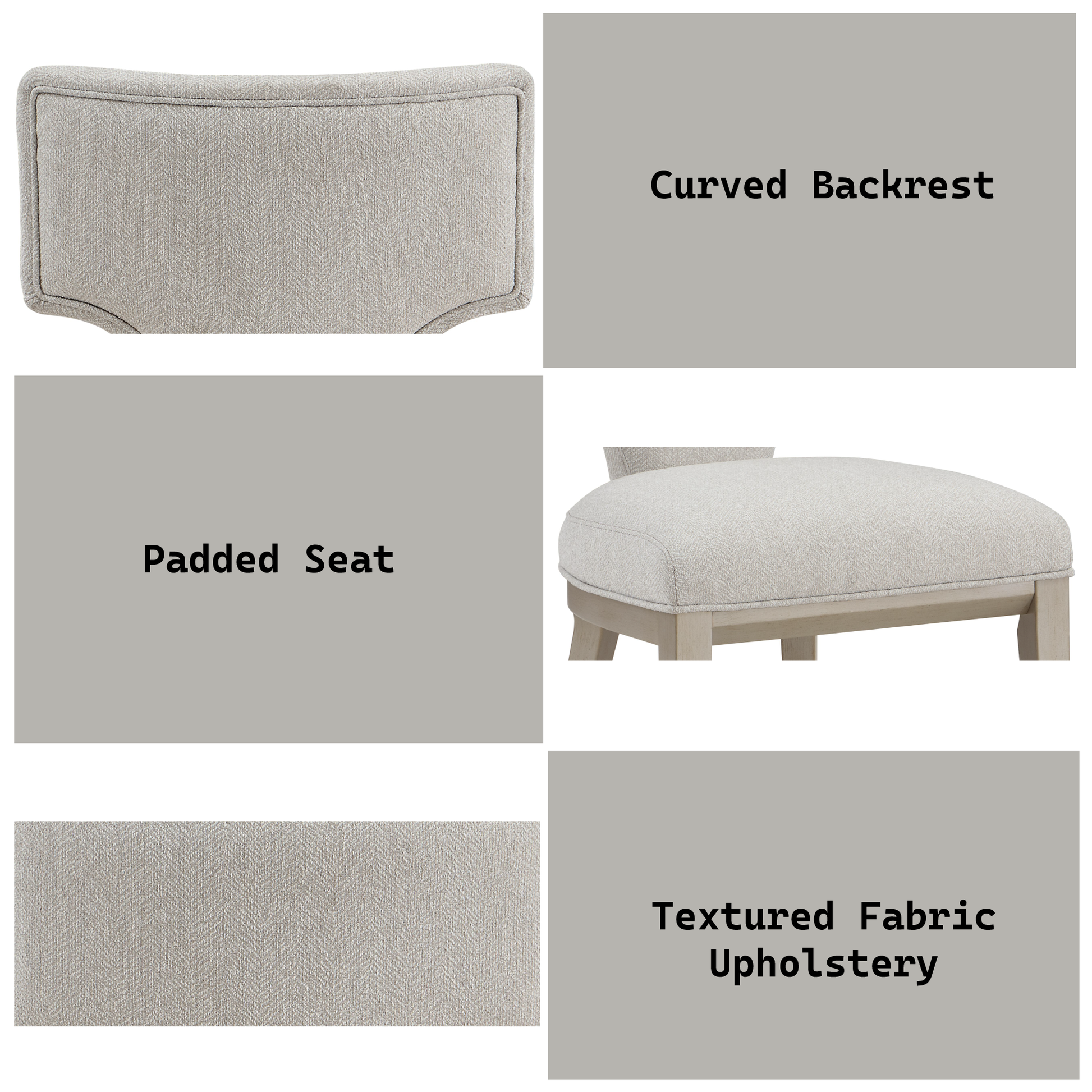 Kasa Linen & Champagne Finish Side Chair Set Of 2 Light Gray Linen,Synthetic Wood