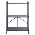 Sandy Black And Dark Bronze Hand Brushed 3 Tier Console Table Black Grey Primary Living Space Industrial,Rustic Shelves Rectangular Metal