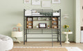 Twin Size Loft Bed With Desk And Shelfloft Bed With Ladder,Twin,Black Twin Black Metal