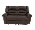 Plush Relax 1Pc Manual Motion Loveseat Dark Brown Bonded Leather 2 Seat Couch Armrest Cushion Seating Living Room Furniture Dark Brown Faux Leather Metal Primary Living Space Cushion Back Contemporary,Modern Pillow Top Arms Metal 2 Seat