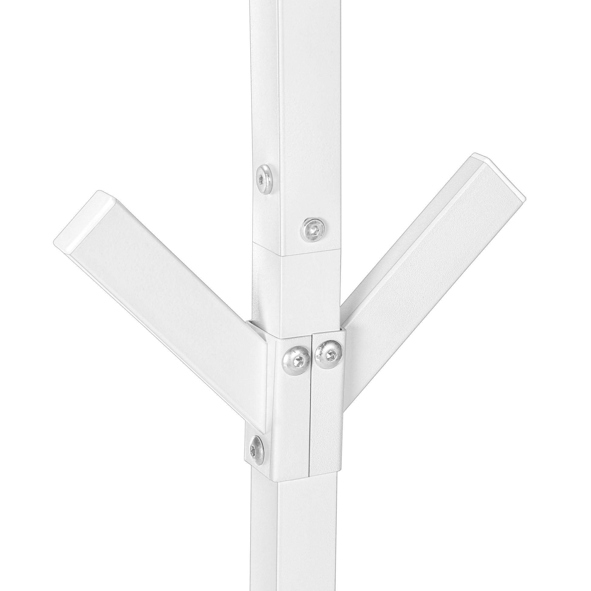 Coat Rack, Hall Tree, Free Standing, 8 Hooks, Entryway, 70"H, Bedroom, White Metal, Contemporary, Modern White Metal