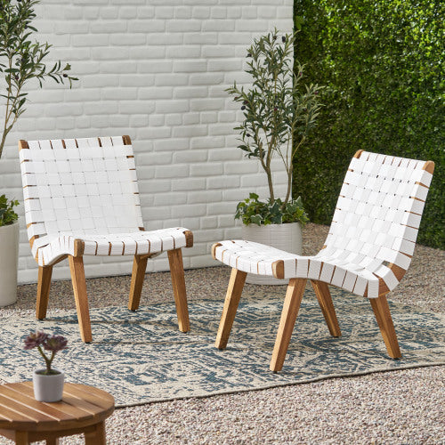 Charlotte Lounge Chair White Acacia Wood