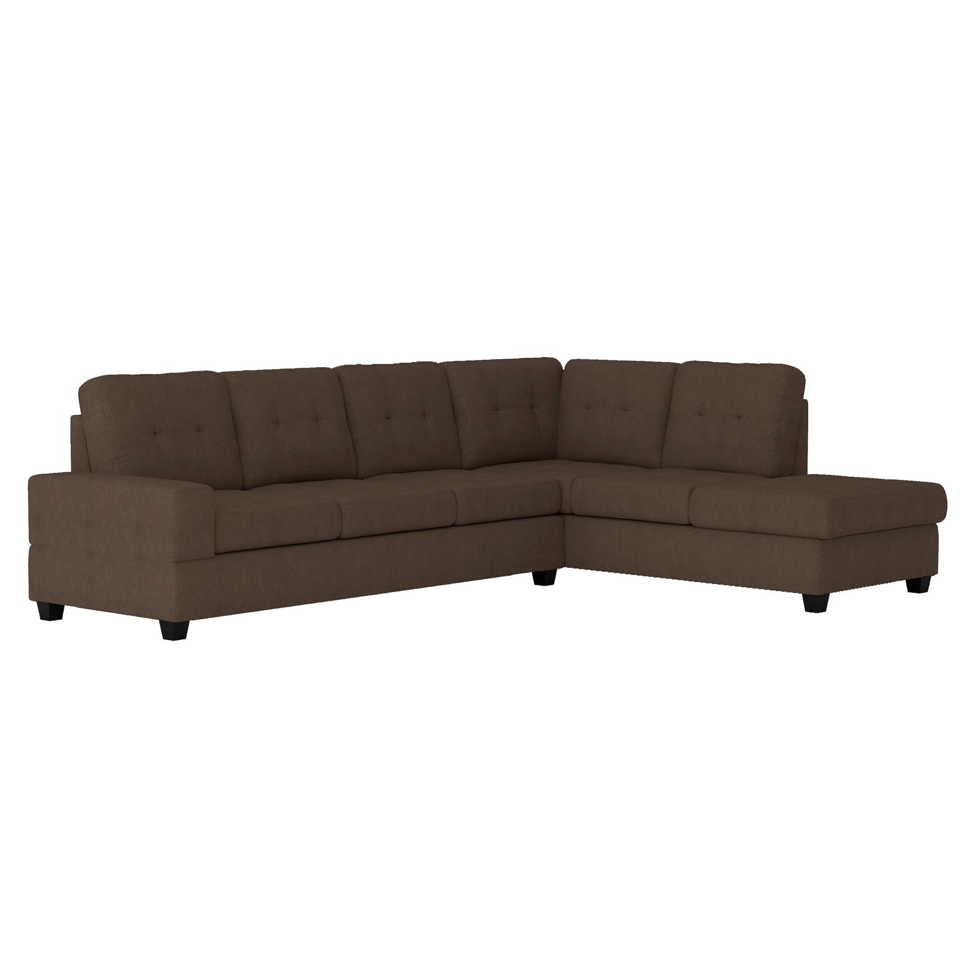 Modern Living Room 2 Piece Sectional Reversible Sofa Chaise Tufted Detail Brown Microfiber Upholstered Drop Down Cup Holder Solid Wood Frame Furniture Chocolate Microfiber Wood Primary Living Space Modern L Shaped Solid Wood 4 Seat