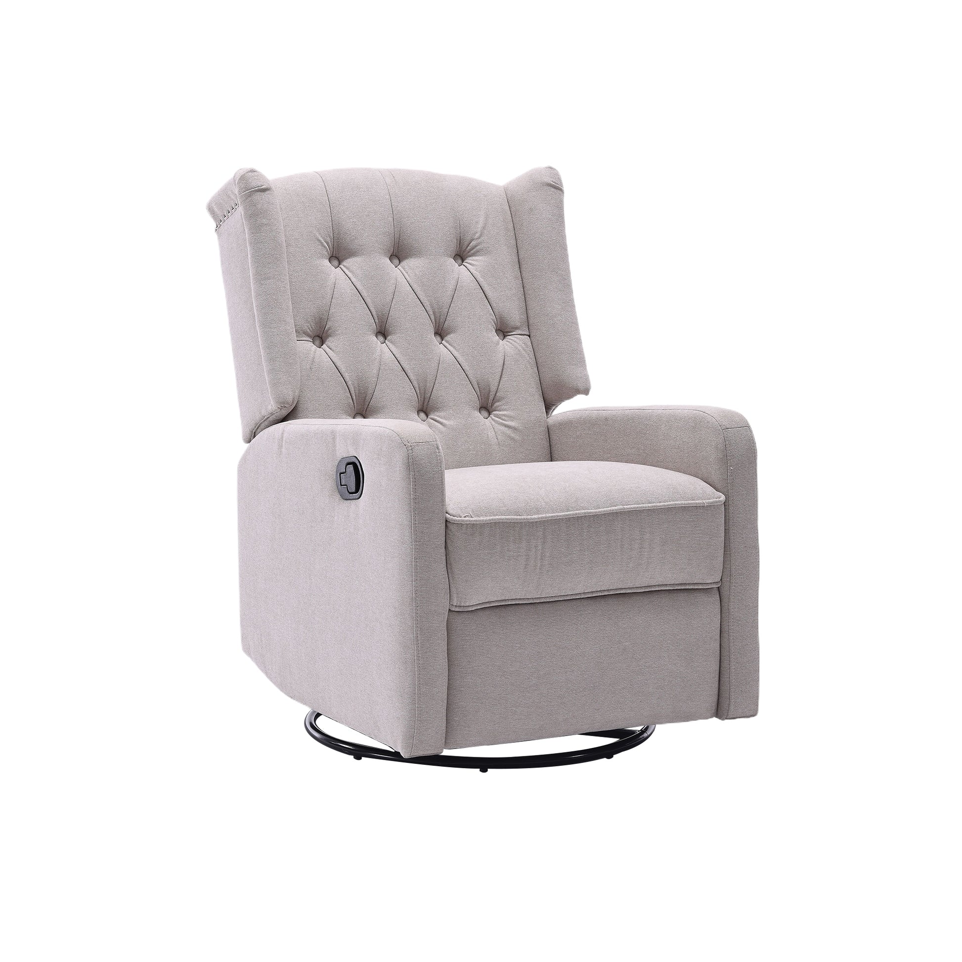 Coolmore Rocking Recliner Chair,360 Degree Swivel Nursery Rocking Chair,Glider Chair,Modern Small Rocking Swivel Recliner Chair For Bedroom,Living Room Chair Home Theater Seat Beige Beige Linen