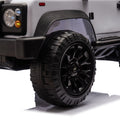 Licensed 2015 Land Rover Defender 90,24V Kids Ride On Xxl Car W Parents Control,2Wd,Four Wheel Suspension,Bluetooth,Mp3,Music,Power Display,Led Lights,Speeds 1.86 3.11Mph For Kids 3 7. White Polypropylene
