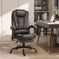 Vinsetto 7 Point Vibrating Massage Office Chair, High Back Executive Recliner With Lumbar Support, Footrest, Reclining Back, Adjustable Height, Brown Brown Faux Leather