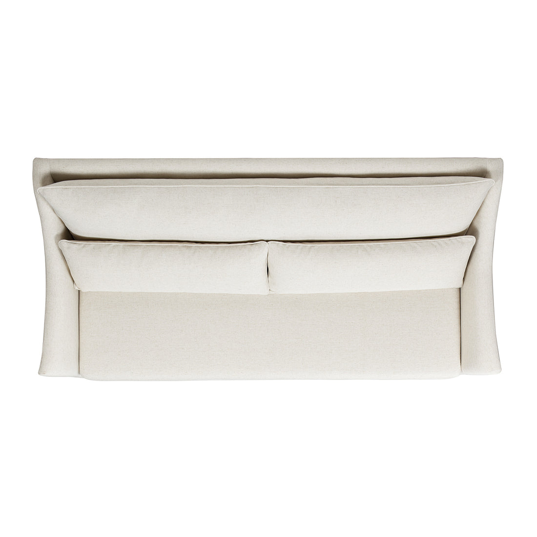 Ada 83" Flared Arm Contemporary Sofa With Lumbar Pillows, Flax White Linen White Foam Linen 3 Seat