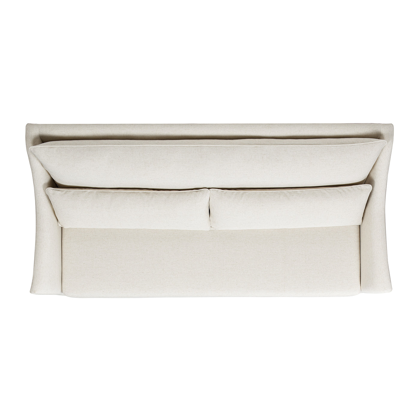 Ada 83" Flared Arm Contemporary Sofa With Lumbar Pillows, Flax White Linen White Foam Linen 3 Seat