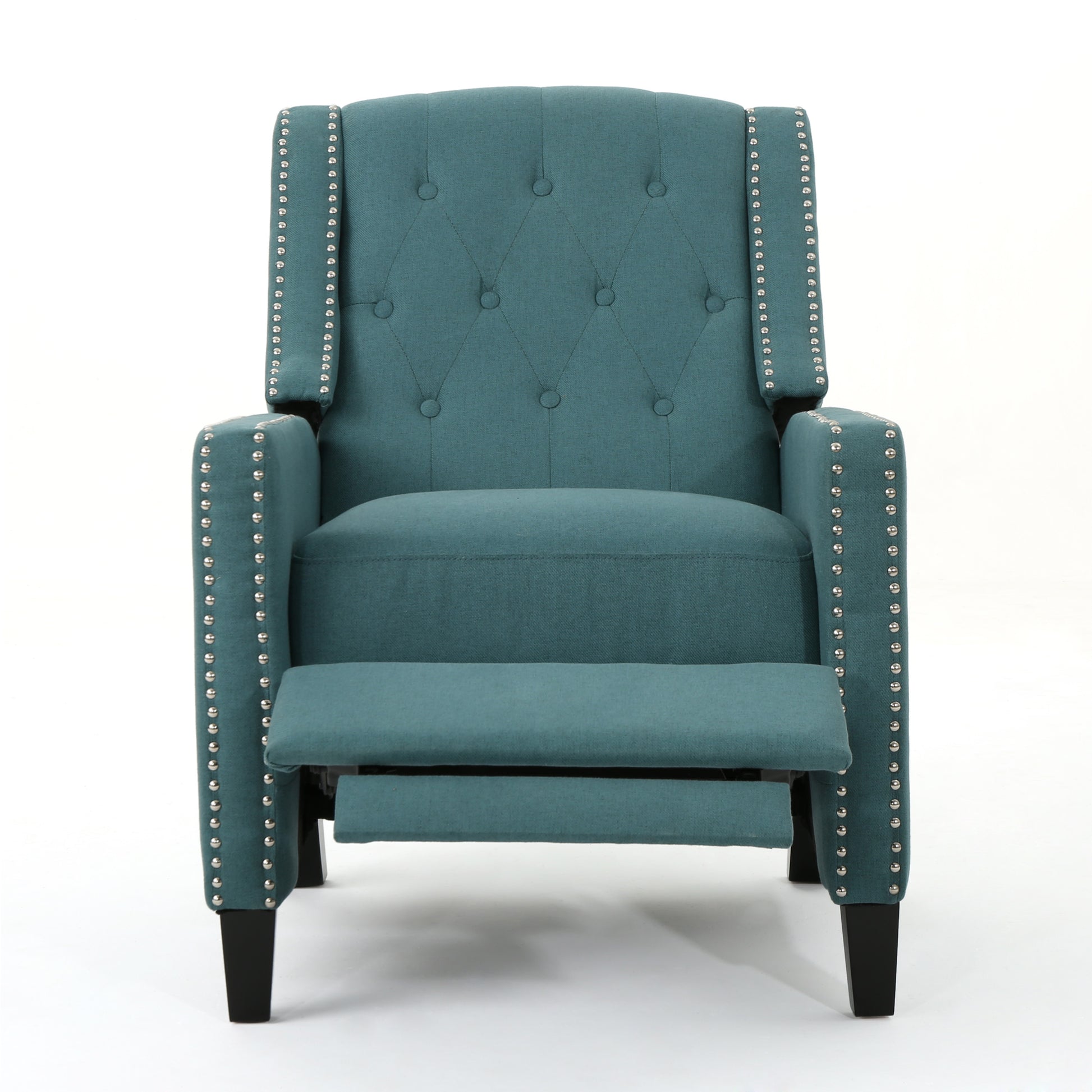 Classic Teal Fabric Push Back Chair Teal Fabric