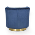 Swivel Arm Chair Blue Velvet