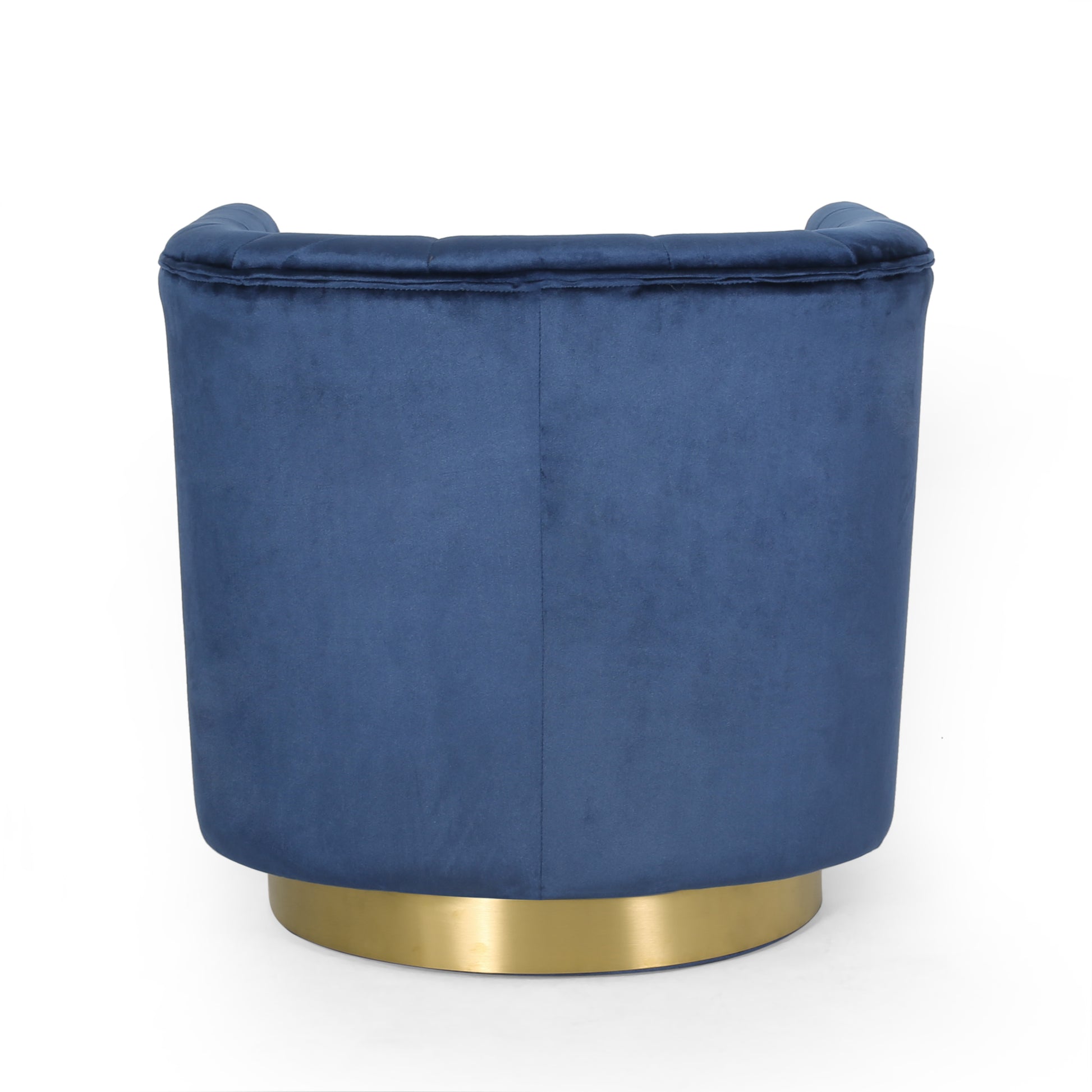 Swivel Arm Chair Blue Velvet