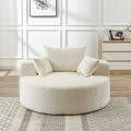 55'L Chenille Sponge Single Sofa,No Assembly Required,Fluffy Modern Sleeper Chair For Living Room, Bedroom, Lounge And Projection Room Not A Swivel Chair. Beige Foam Chenille 1 Seat