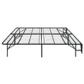 Black Metal Platform Foldable Bed Frame Eastern King Size, Toolless High Profile Design King Black Metal Bedroom Bed Frame Metal