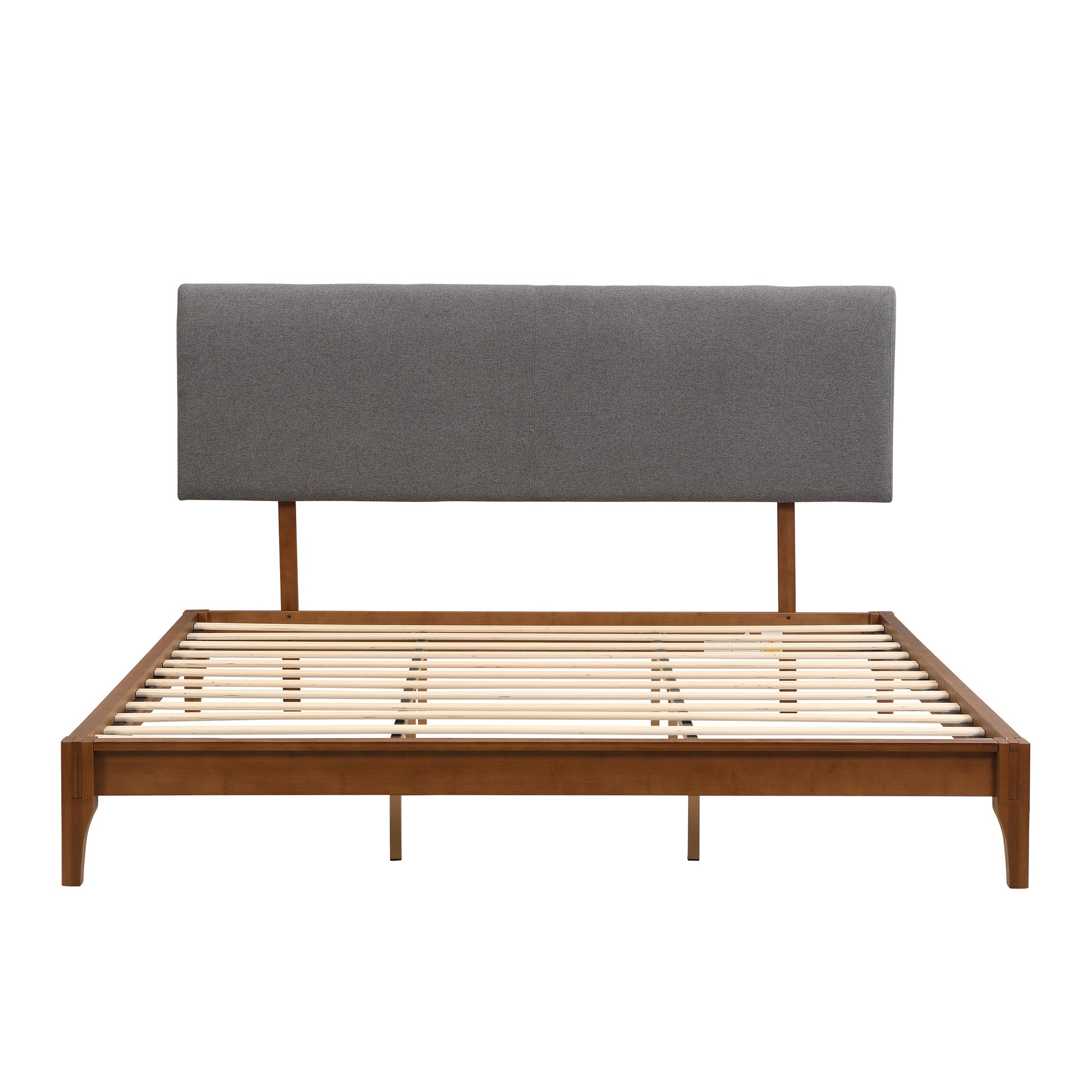Grey Curved Adjustable Headboard King Grey Linen
