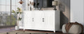 Tv Stand For Tvs Up To 65 Inches, Modern Entertainment Center Media Console Cabinet With 2 Spacious Storage Space, Solid Wood Legs For Living Room White 50 59 Inches Particle Board Mdf