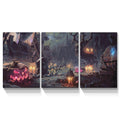 3 Panel Canvas Wall Art Prints Halloween Painting Print Gallery Wrap Artwork For Living Room Decoration 1624Inch Thickness 1.5Inch Multicolor Halloween Canvas