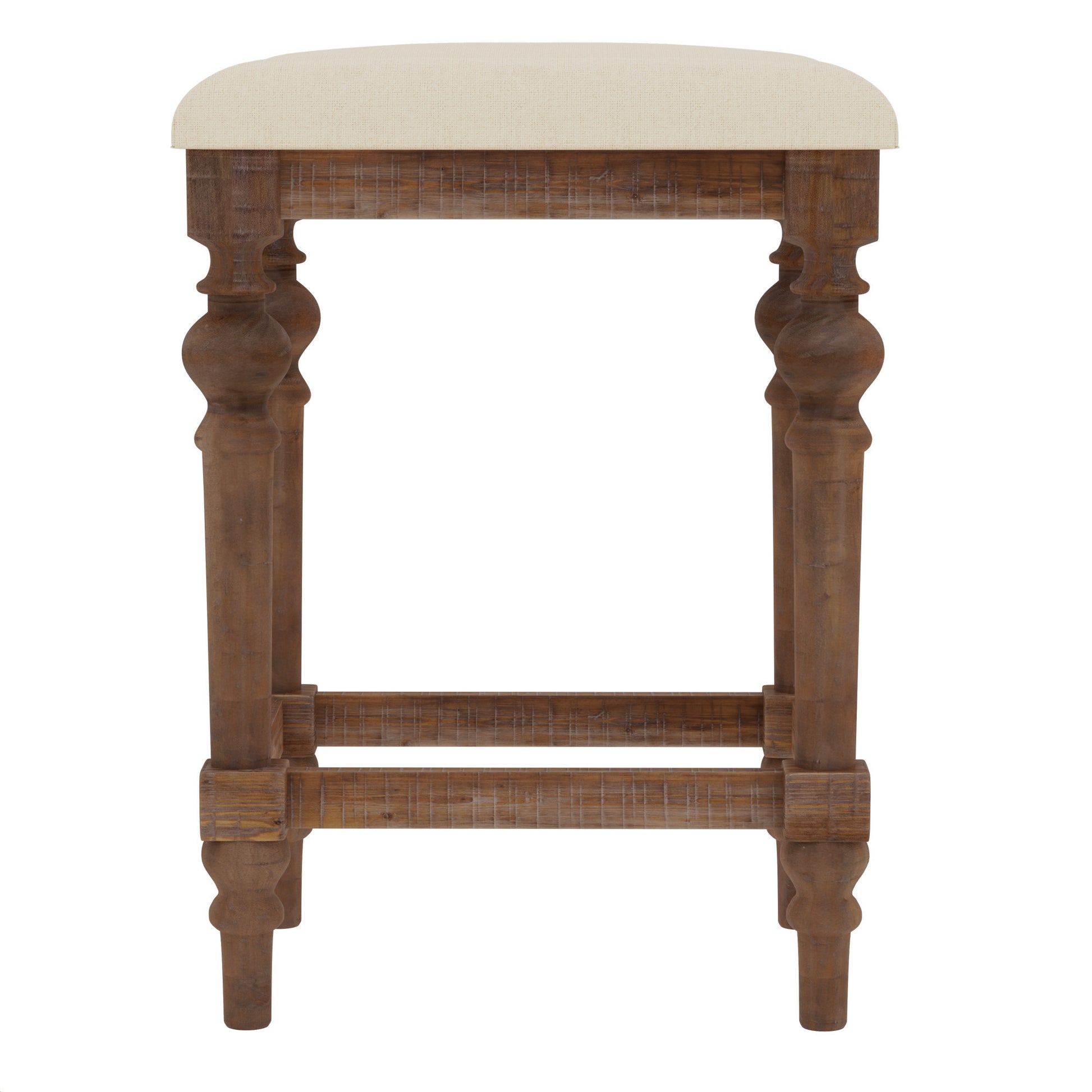 Ludin Brown Console Table With 3 Stools Brown Drawers Rectangular Solid Wood