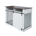 Wf005 Wh,The Dog Cage Has A Large Space White Linen